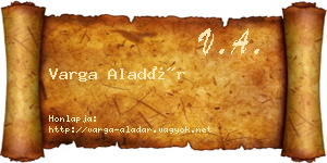 Varga Aladár névjegykártya